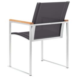 Berkfield Home Garden Chairs 4 pcs Textilene & Stainless Steel Grey - thumbnail 5