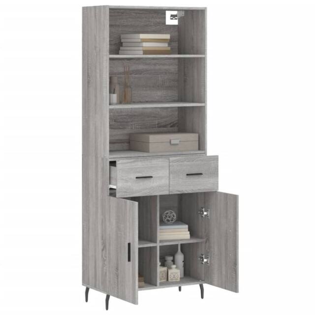 Berkfield Home Highboard Grey Sonoma 69.5x34x180 cm Engineered Wood - image 1