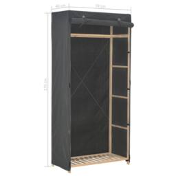 Berkfield Home Wardrobe Grey 79x40x170 cm Fabric - Size: 79 x 40 x 170 cm - thumbnail 6