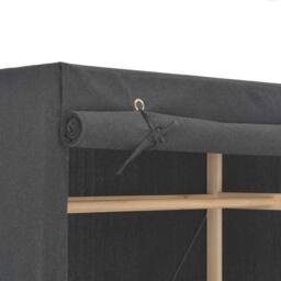 Berkfield Home Wardrobe Grey 79x40x170 cm Fabric - Size: 79 x 40 x 170 cm - thumbnail 4