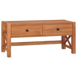 Berkfield Home TV Cabinet 100x40x45 cm Teak Wood in Brown - Size: 100 x 40 x 45 cm