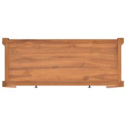 Berkfield Home TV Cabinet 100x40x45 cm Teak Wood in Brown - Size: 100 x 40 x 45 cm - thumbnail 6