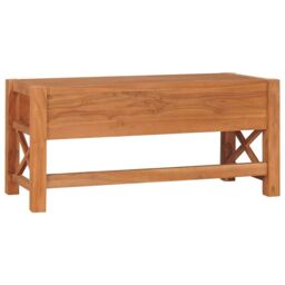Berkfield Home TV Cabinet 100x40x45 cm Teak Wood in Brown - Size: 100 x 40 x 45 cm - thumbnail 5