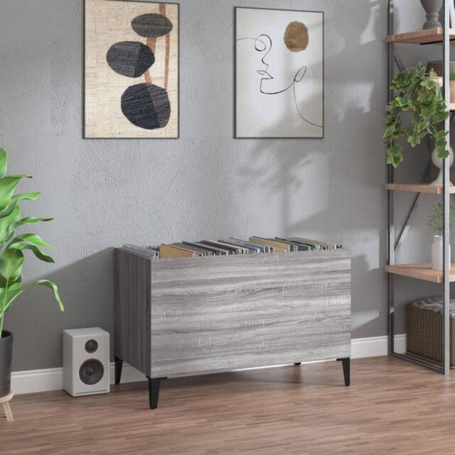 Berkfield Home Record Cabinet Grey Sonoma 74.5x38x48 cm Engineered Wood - image 1