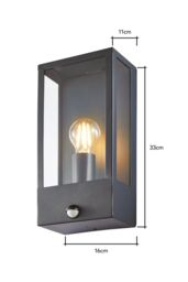 BHS Lighting Wallace Outdoor Wall Light with Sensor in Dark Grey - thumbnail 5