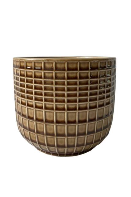 KDMD Hortus Brown Braga Pot 17cm H x 19.5cm Dia - image 1