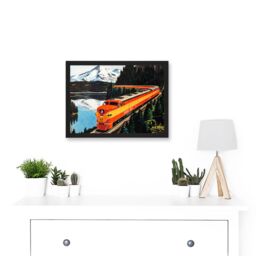 Artery8 Train Rail Southern Pacific Mountain Travel Railway Vintage A4 Artwork Framed Wall Art Print in Black - thumbnail 2