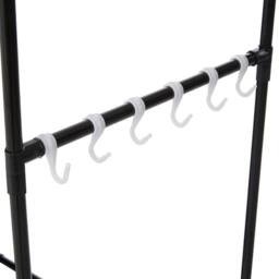 Living and Home Freestanding Portable Metal Clothes Closet Bedroom Cabinet with Storage Basket Garment Rack in Black - thumbnail 5