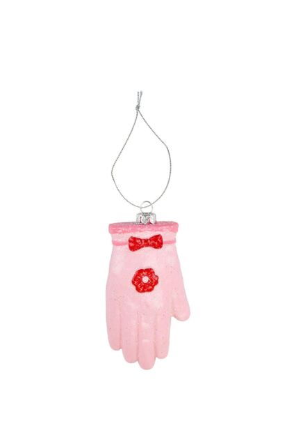 VFM e-Store Christmas Tree Decoration Glitter Glove Ornament X 1 12. 5x6x2. 5cm in Pink - image 1