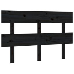 Berkfield Home Bed Headboard Black 124x3x81 cm Solid Wood Pine - Size: 124 x 3 x 81 cm - thumbnail 2