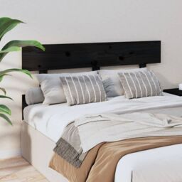 Berkfield Home Bed Headboard Black 124x3x81 cm Solid Wood Pine - Size: 124 x 3 x 81 cm - thumbnail 4