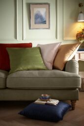 Appletree 'Harlan' Velvet Filled Cushion in Natural - Size: 55 cm x 55 cm - thumbnail 3
