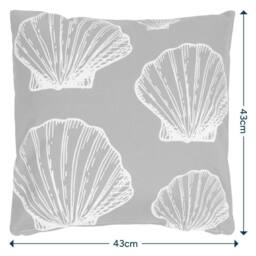 icon 4 Pack Cushion 43x43 Kyoto Fabric, Large Sea Shell in Bottle Green - thumbnail 4
