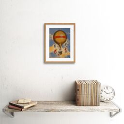 "Artery8 Wall Art Print Henri Lachambre Hot Air Balloon Vintage France Framed in Beige - Size: W7"" x H9""" - thumbnail 2