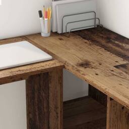 Berkfield Home Old Wood Computer Desk Old wood Engineered wood Medium in Brown - thumbnail 4