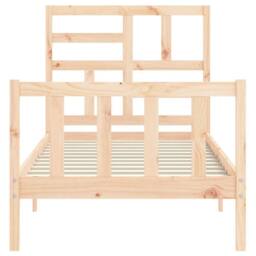 Berkfield Home Beautiful Bed Frame with Headboard 100x200 cm Solid Wood in Natural - thumbnail 6