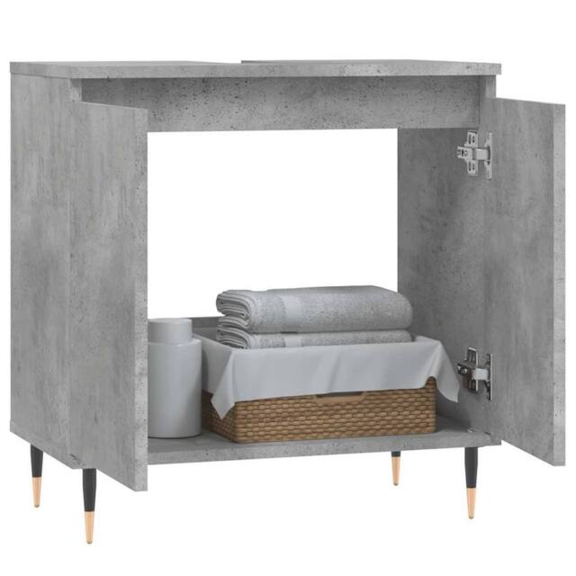 Berkfield Home Durable Bathroom Cabinet Concrete Grey 58x33x60 cm Engineered Wood - Size: 58 x 33 x 60 cm - image 1