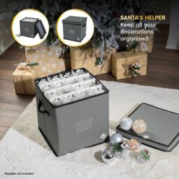 Christmas Village Collapsible Christmas Bauble Storage Bag - Grey - thumbnail 5