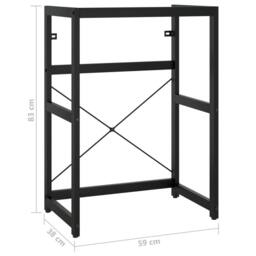 Berkfield Home Bathroom Washbasin Frame Black 59x38x83 cm Iron - Size: 59 x 38 x 83 cm - thumbnail 7