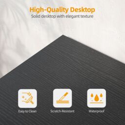 BEXEVUE L-Shaped Computer Gaming Desk with Power Outlets 100×70/120x70cm in Black - Size: 120 cm x 70 cm - thumbnail 4