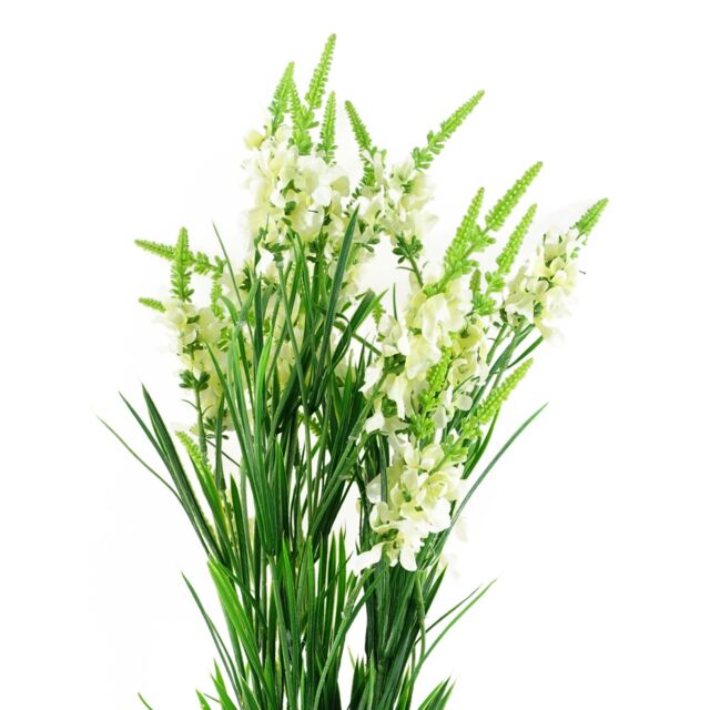 Pegdev Pack of 6 White Larkspur Stems 80cm Silk Flowers - image 1