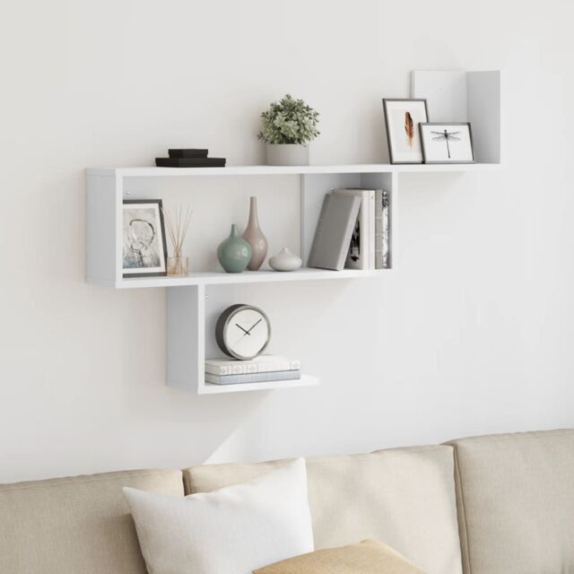 Berkfield Home Wall Shelf White 100x15x70 cm Engineered Wood - Size: 100 x 15 x 70 cm - image 1
