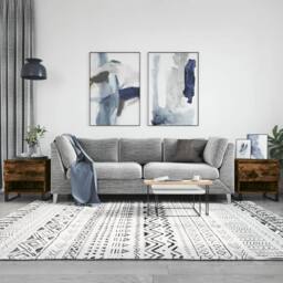Berkfield Home Coffee Tables 2 pcs Smoked Oak 50x46x50 cm Engineered Wood in Brown - Size: 50 x 46 x 50 cm - thumbnail 2