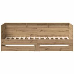 Berkfield Home Daybed with Drawers Artisan oak Engineered wood 75 x 190 cm in Brown - thumbnail 5