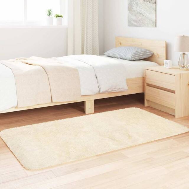 Berkfield Home Shaggy Rug High Pile NAVARRA Cream 80x150 cm Polyester - Size: Medium - image 1