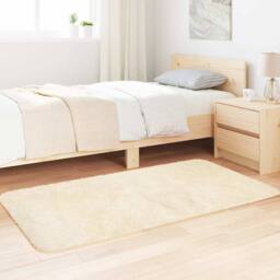 Berkfield Home Shaggy Rug High Pile NAVARRA Cream 80x150 cm Polyester - Size: Medium - thumbnail 1