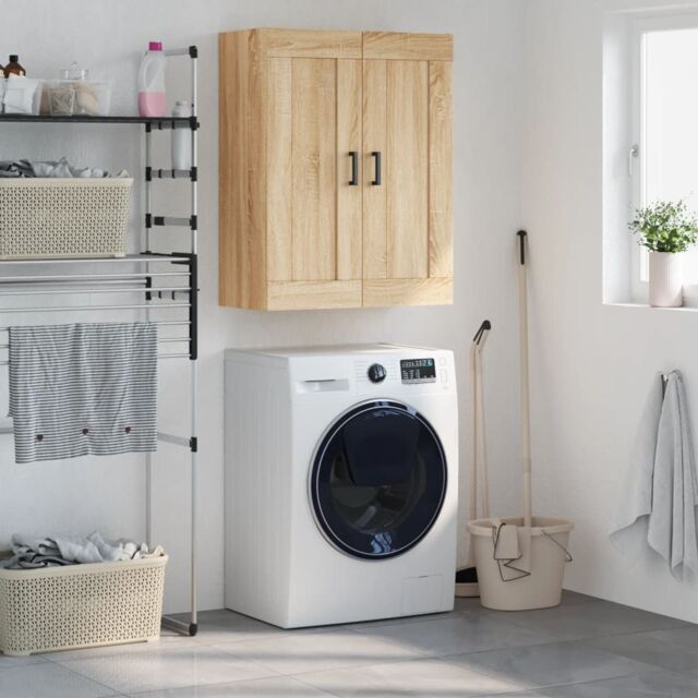 Berkfield Home Wall Mounted Cabinet Sonoma Oak 69.5x34x90 cm Engineered Wood in Brown - image 1