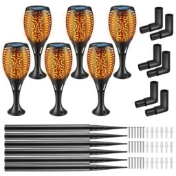 tectake Solar Garden Lights - Set Of 6 Flare in Black - Size: 6 Pack - thumbnail 1