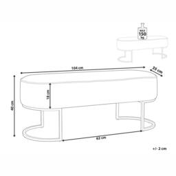 Wyld and Coco Light Grey Velvet Bed Bench with Gold Accent Legs Oval Seat - thumbnail 4
