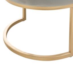 Wyld and Coco Light Grey Velvet Bed Bench with Gold Accent Legs Oval Seat - thumbnail 6