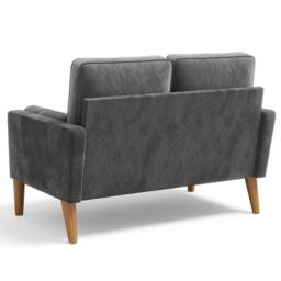 Dprodo 121CM Velvet Love Seat Couch with 2 Pillows in Grey - Size: 1 Pack - thumbnail 6