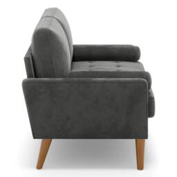 Dprodo 121CM Velvet Love Seat Couch with 2 Pillows in Grey - Size: 1 Pack - thumbnail 7
