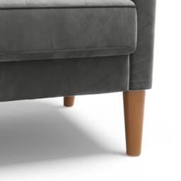 Dprodo 121CM Velvet Love Seat Couch with 2 Pillows in Grey - Size: 1 Pack - thumbnail 9