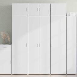 Berkfield Home Highboard White 70x42.5x185 cm Engineered Wood - thumbnail 2