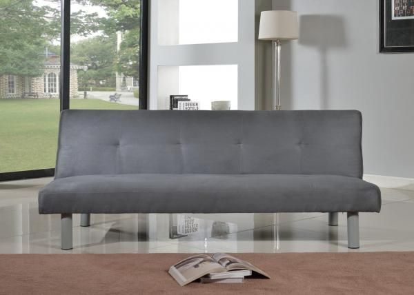Comfy Living Ltd Faux Suede 3 Seater Fabric Sofa Bed in Grey - image 1