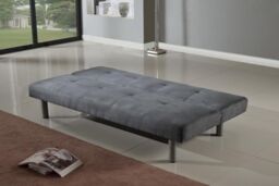 Comfy Living Ltd Faux Suede 3 Seater Fabric Sofa Bed in Grey - thumbnail 2