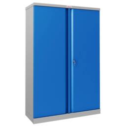 Phoenix Safe Company Steel Storage Cupboard in Grey & Blue with Key Lock, SCL1491GBK - Size: 140 cm x 100 cm