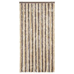 Berkfield Home Fly Curtain Dark Brown & Beige 90x220 cm Chenille - thumbnail 3