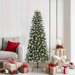Berkfield Home Artificial Christmas Tree with 300 LEDs Green 76 x 76 x 180 cm