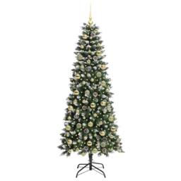 Berkfield Home Artificial Christmas Tree with 300 LEDs Green 76 x 76 x 180 cm - thumbnail 3