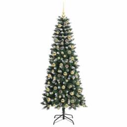 Berkfield Home Artificial Christmas Tree with 300 LEDs Green 76 x 76 x 180 cm - thumbnail 4