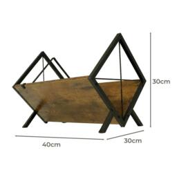 KORVIXA Vinyl Record Storage Rack in Brown - Size: 40 cm x 30 cm - thumbnail 2