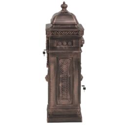 Berkfield Home Pillar Letterbox Aluminium Vintage Style Rustproof Bronze in Brown - thumbnail 5