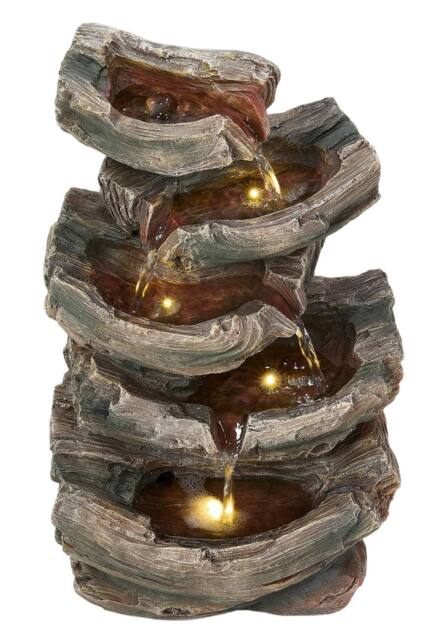 Living and Home Solar-Powered Water Display for Garden Decoration in Brown - image 1