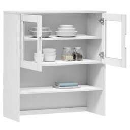 Berkfield Home Top for Highboard MOLDE White 90x35x100 cm Solid Wood Pine - Size: 90 x 35 x 100 cm - thumbnail 3