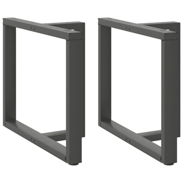 Berkfield Home Dining Table Legs T-Shaped¬†2 pcs Anthracite 100x35x(72-73) cm Steel in Black - image 1